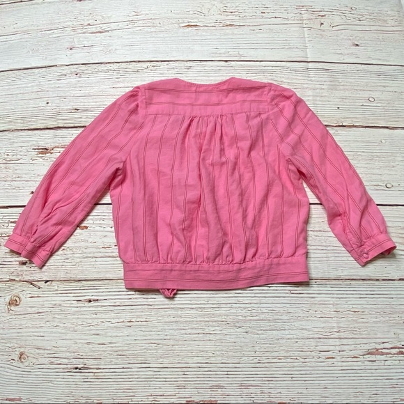 Madewell Pink Wrap Top in Cecilia Stripe Sz S - Picture 14 of 14